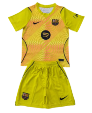 2026-27 Kids Barcelona Yellow Goalkeeper Soccer Jersey