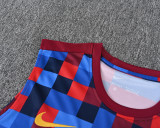 2026-27 Mens Barcelona Red Blue Vest Training Short Suit