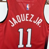 24-25 HEAT JAQUEZ JR. #11 Red City Edition Top Quality Hot Pressing NBA Jersey (V领）