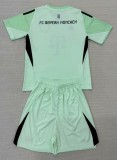 25-26 Bayern Green Goalkeeper Kids Soccer Jersey