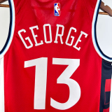 24-25 Clippers GEORGE #13 Red Top Quality Hot Pressing NBA Jersey (Trapeze Edition)