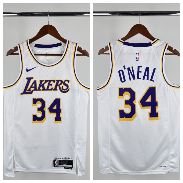 24-25 Lakers O'Neal #34 White Top Quality Hot Pressing NBA Jersey(圆领)