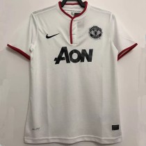 2013-2014 Man Utd Away White Retro Soccer Jersey