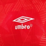 1990 England Away Red Retro Soccer Jersey