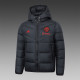 24-25 Man Utd Black Hooded Cotton Coat #棉衣