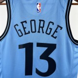 24-25 Clippers GEORGE #13 Blue City Edition Top Quality Hot Pressing NBA Jersey