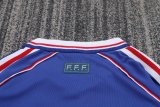 1998 France Home Long sleeves Retro Kids Soccer Jersey