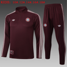 25-26 Bayern High Quality Kids Half Pull Tracksuit