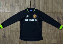 1998-1999 Man Utd Third UCL Edition Long Sleeve Retro Soccer Jersey