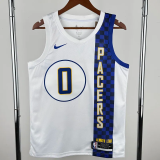 2019-20 Indiana Pacers HALIBURTON #0 White City Edition Top Quality Hot Pressing NBA Jersey