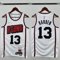 24-25 ROCKETS HARDEN #13 White City Edition Top Quality Hot Pressing NBA Jersey