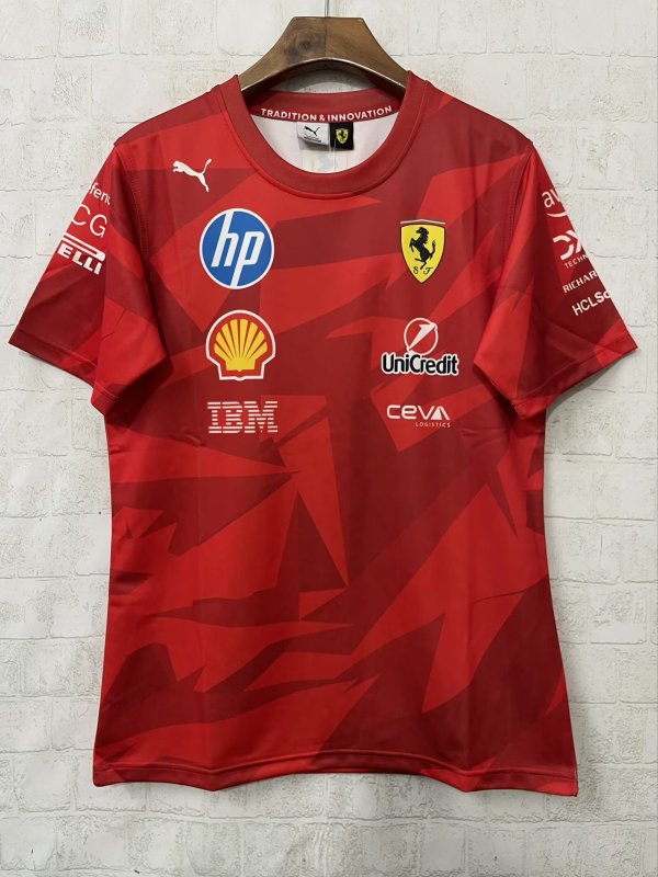 2025 F1 Ferrari New Pattern Short Sleeve Racing Suit