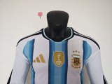 2026 World Cup Argentina Home Long Sleeve Player Version Soccer Jersey
