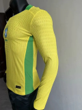 25-26 Brazil Home Long Sleeve Player Version Soccer Jersey (长袖球员)*带星