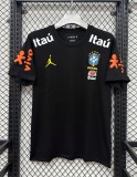 26-27 Brazil Black High Quality Pure Cotton Casual T-Shirt