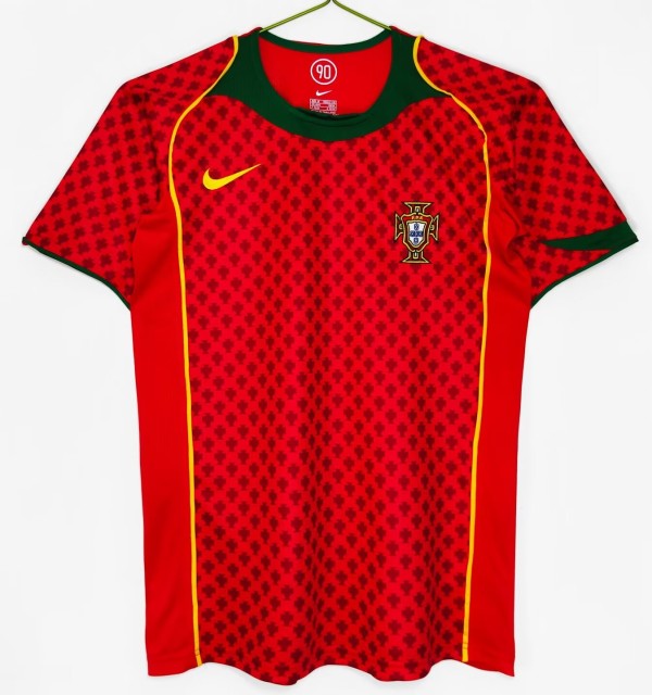 2004 Portugal Home Retro Soccer Jersey