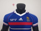 1998 France Home Player Version Retro Soccer Jersey*球员