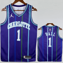 2019-20 HORNETS BALL #1 Royal blue Retro Top Quality Hot Pressing NBA Jersey 2019-20 HORNETS BALL #1 Royal blue Retro Top Quality Hot Pressing NBA Jersey