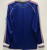 1998 France Home Long Sleeve Retro Soccer Jersey(带决赛字)