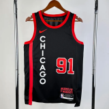 23-24 BULLS RODMAN #91 Black City Edition Top Quality Hot Pressing NBA Jersey