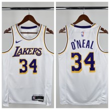 24-25 Lakers O'Neal #34 White Top Quality Hot Pressing NBA Jersey(圆领)