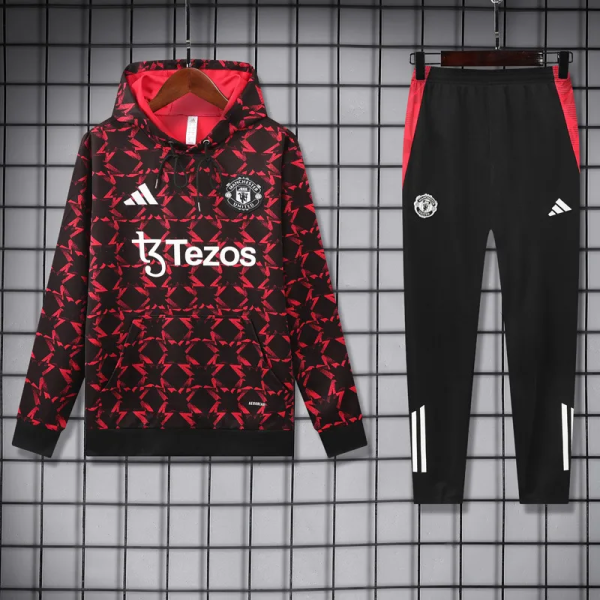 25-26 Man Utd Red Black Hoodie Tracksuit (卫衣套装)