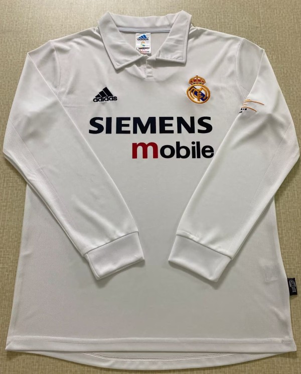 2002-2003 RMA Home Long Sleeve Retro Soccer Jersey
