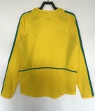 2002 Brazil Home Long sleeves Retro Soccer Jersey 