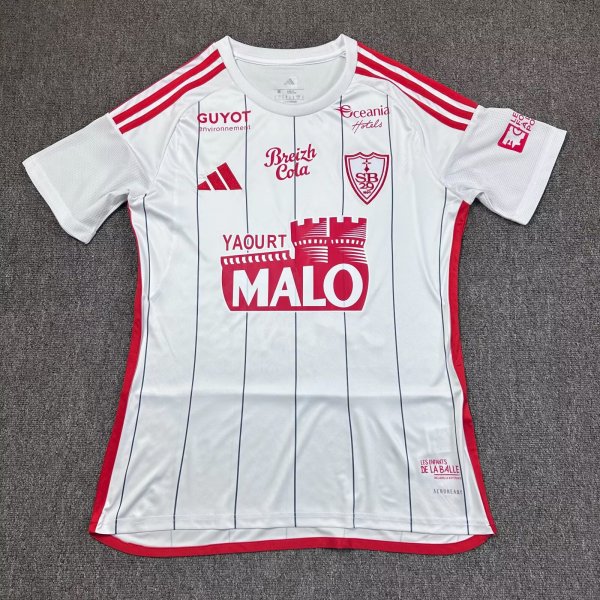 25-26 Stade Brestois Away Fans Soccer Jersey