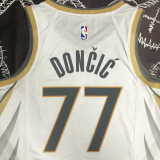 Dallas Maverick DONCIC #77 White 75th Anniversary Top Quality Hot Pressing NBA Jersey