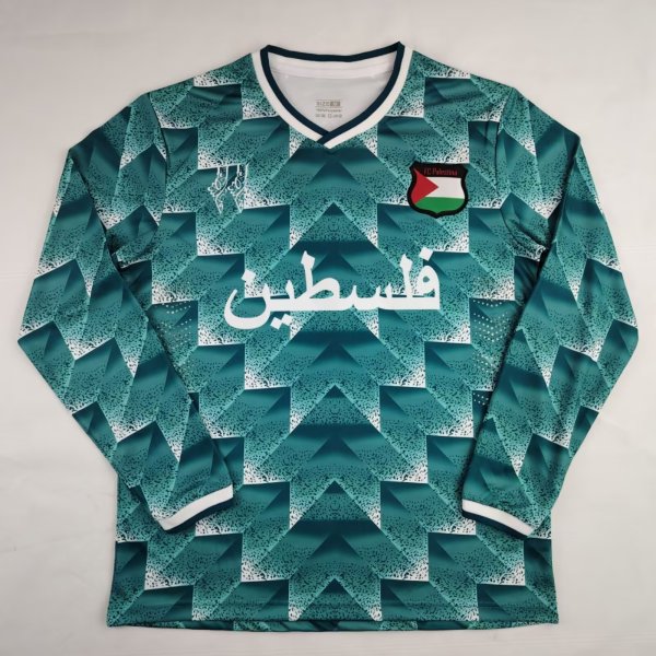 2024 Palestine Long sleeves Fans Version Soccer Jersey