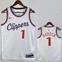 24-25 Clippers HARDEN #1 White City Edition Home Top Quality Hot Pressing NBA Jersey 24-25 Clippers HARDEN #1 White City Edition Home Top Quality Hot Pressing NBA Jersey