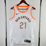23-24 Sa Spurs DUNCAN #21 White City Edition Top Quality Hot Pressing NBA Jersey