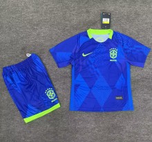 25-26 Brazil Away Kids Soccer Jersey