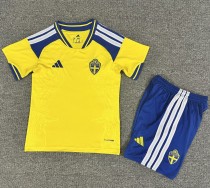 2026 Sweden Home Kids Soccer Jersey