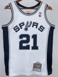 1998-99 SA Spurs DUNCAN #21 White Retro Top Quality Hot Pressing NBA Jersey
