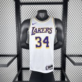 24-25 Lakers O'Neal #34 White Top Quality Hot Pressing NBA Jersey(圆领)