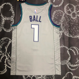2019 HORNETS BALL #1 Gray Top Quality Hot Pressing NBA Jersey