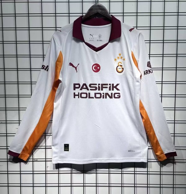 25-26 Galatasaray Away Long Sleeve Fans Soccer Jersey (五星)