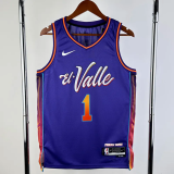 23-24 SUNS BOOKER #1 Purple City Edition Top Quality Hot Pressing NBA Jersey