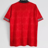 1990 England Away Red Retro Soccer Jersey