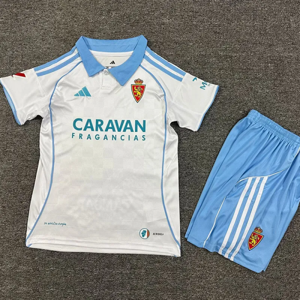 25-26 Zaragoza Home Kids Soccer Jersey 1:1 Thai Quality