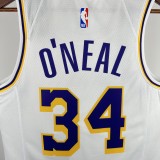24-25 Lakers O'Neal #34 White Top Quality Hot Pressing NBA Jersey(圆领)