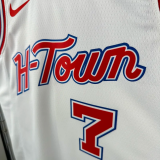 23-24 ROCKETS DURANT #7 White City Edition Top Quality Hot Pressing NBA Jersey