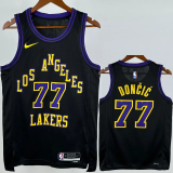 23-24 LAKERS DONCIC #77 Black City Edition Top Quality Hot Pressing NBA Jersey