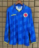 1994 Colombia Away Long Sleeve Retro Soccer Jersey