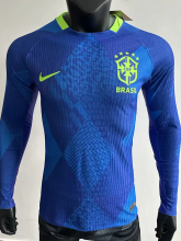 25-26 Brazil Away Long Sleeve Player Version Soccer Jersey (长袖球员)*带星