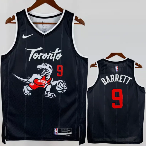 25-26 Raptors BARRETT #9 Black City Edition Top Quality Hot Pressing NBA Jersey