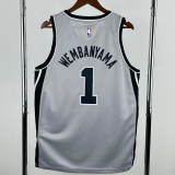 25-26 SA Spurs WEMBANYAMA #1 Grey Top Quality Hot Pressing NBA Jersey