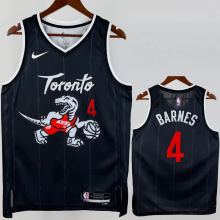 25-26 Raptors BARNES #4 Black City Edition Top Quality Hot Pressing NBA Jersey